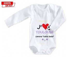 J'aime toulouse + prénom: Body bébé-su7.fr