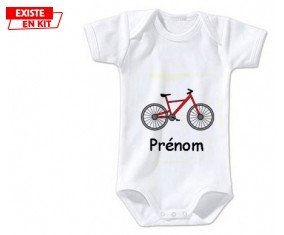 Vélo + prénom: Body bébé-su7.fr