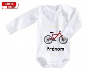 Vélo + prénom: Body bébé-su7.fr