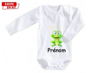 Grenouille + prénom: Body bébé-su7.fr