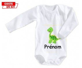 Dinosaure + prénom: Body bébé-su7.fr