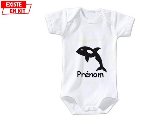 Orque + prénom: Body bébé-su7.fr