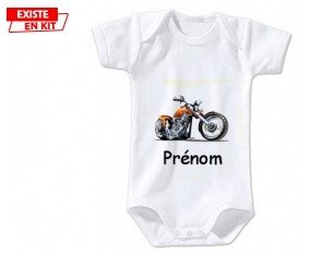 Moto et style2 + prénom: Body bébé-su7.fr