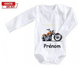 Moto et style2 + prénom: Body bébé-su7.fr