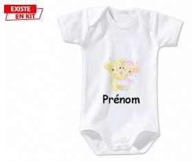 Ourson câlin + prénom: Body bébé-su7.fr