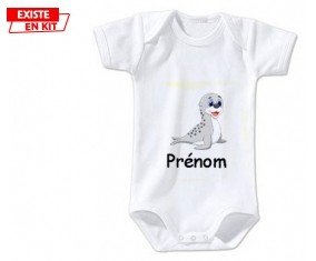 Phoque + prénom: Body bébé-su7.fr