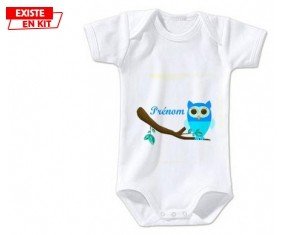 Hibou style1 + prénom: Body bébé-su7.fr