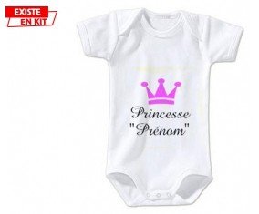 Princesse couronne + prénom: Body bébé-su7.fr