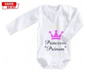 Princesse couronne + prénom: Body bébé-su7.fr