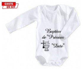 Baptême + prénom: Body bébé-su7.fr