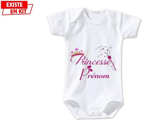 Princesse + prénom : Body bébé