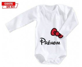 Noeud + prénom: Body bébé-su7.fr