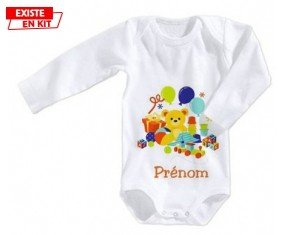 Jouets style1 + prénom: Body bébé-su7.fr