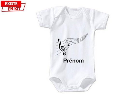 Musique + prénom: Body bébé-su7.fr