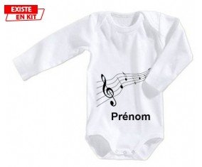 Musique + prénom: Body bébé-su7.fr
