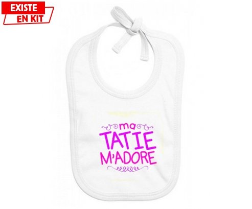 Ma tatie m'adore (fille): Bavoir bébé-su7.fr