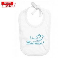 Veux-tu être ma marraine? Style3: Bavoir bébé-su7.fr