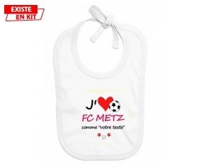 J'aime fc metz + prénom: Bavoir bébé-su7.fr