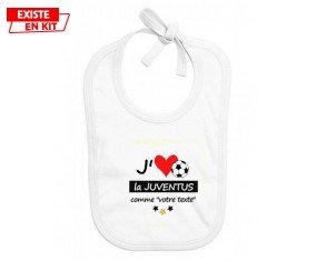 J'aime la juventus + prénom: Bavoir bébé-su7.fr