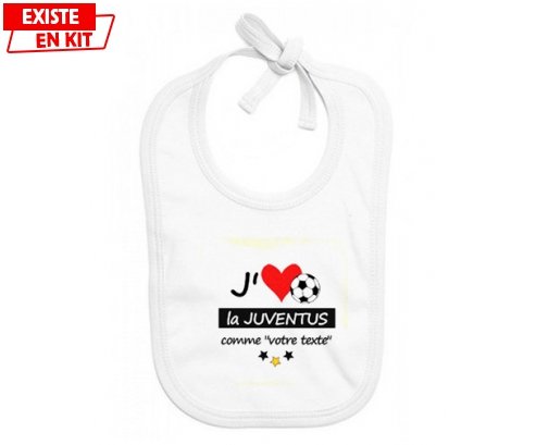 J'aime la juventus + prénom: Bavoir bébé-su7.fr