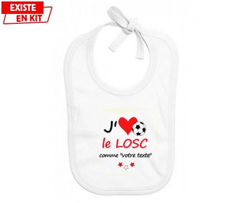 J'aime le losc + prénom: Bavoir bébé-su7.fr