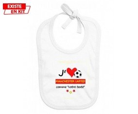 J'aime manchester united + prénom: Bavoir bébé-su7.fr
