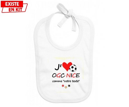 J'aime ogc nice + prénom: Bavoir bébé-su7.fr