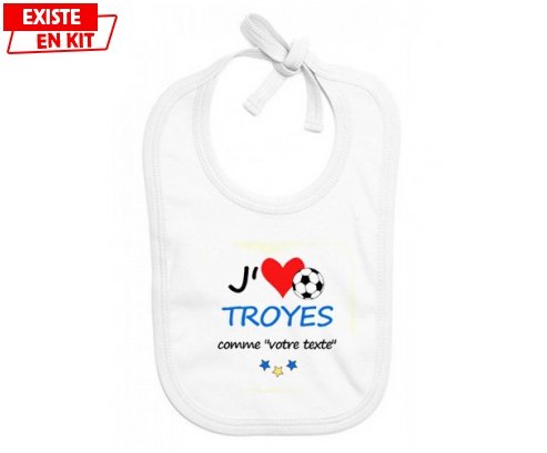 J'aime troyes + prénom: Bavoir bébé-su7.fr