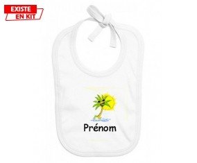 Palmier style2 + prénom: Bavoir bébé-su7.fr