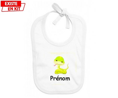 Serpent + prénom: Bavoir bébé-su7.fr
