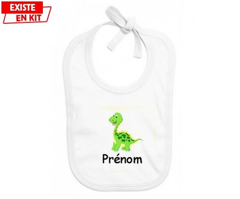 Dinosaure + prénom: Bavoir bébé-su7.fr