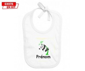 Panda style1 + prénom: Bavoir bébé-su7.fr