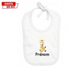 Girafe style1 + prénom: Bavoir bébé-su7.fr
