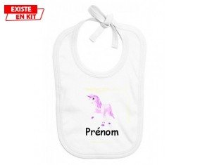 Licorne style1 + prénom: Bavoir bébé-su7.fr