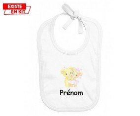 Ourson câlin + prénom: Bavoir bébé-su7.fr