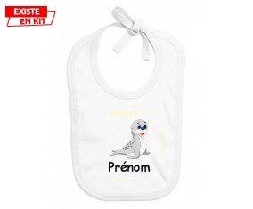 Phoque + prénom: Bavoir bébé-su7.fr