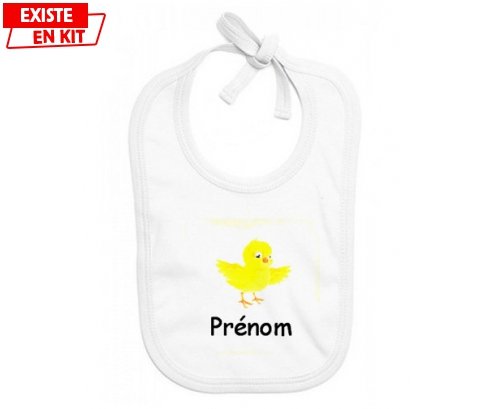 Poussin + prénom: Bavoir bébé-su7.fr