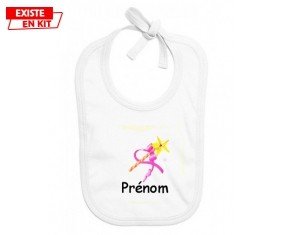Fée baguette + prénom: Bavoir bébé-su7.fr