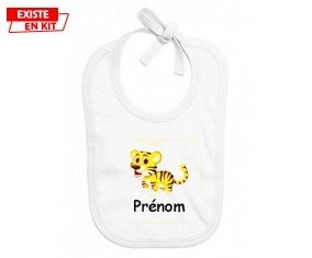 Lion style1 + prénom: Bavoir bébé-su7.fr