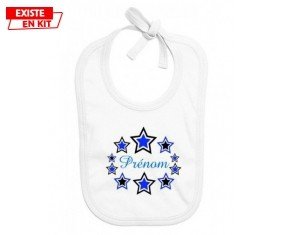 Étoile modèle (garçon) + prénom: Bavoir bébé-su7.fr