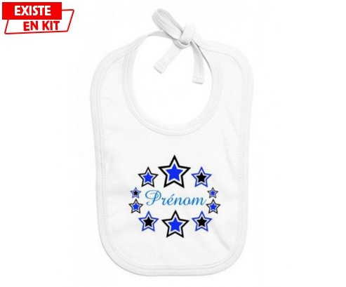 Étoile modèle (garçon) + prénom: Bavoir bébé-su7.fr