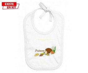 Hérisson + prénom: Bavoir bébé-su7.fr