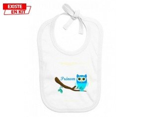 Hibou style1 + prénom: Bavoir bébé-su7.fr