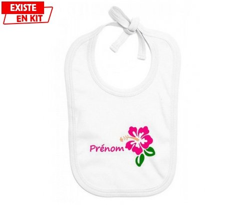Fleur guadeloupe + prénom: Bavoir bébé-su7.fr