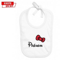 Noeud + prénom: Bavoir bébé-su7.fr