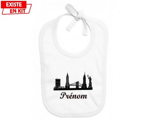 New york + prénom: Bavoir bébé-su7.fr
