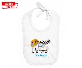 Voiture (garçon) + prénom: Bavoir bébé-su7.fr