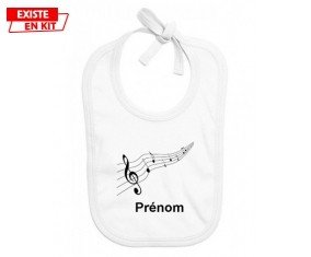Musique + prénom: Bavoir bébé-su7.fr
