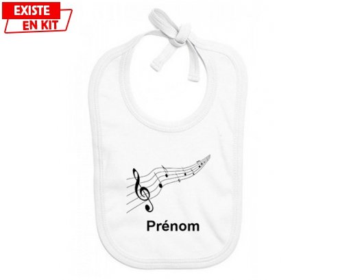 Musique + prénom: Bavoir bébé-su7.fr