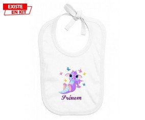 Dragon papillons + prénom: Bavoir bébé-su7.fr